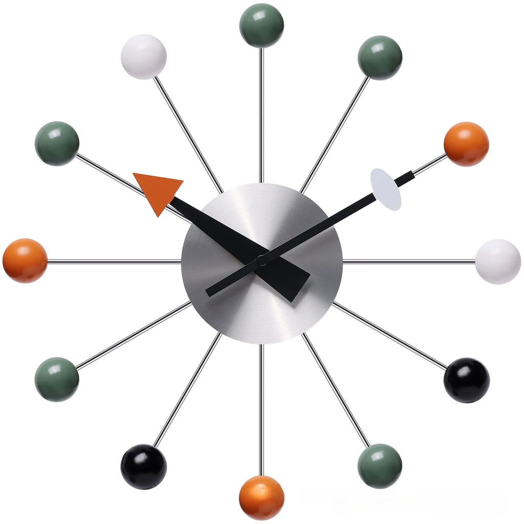 Nordic Style Metal Wooden Wall Clock Modern Design Living Room Bedroom Decor