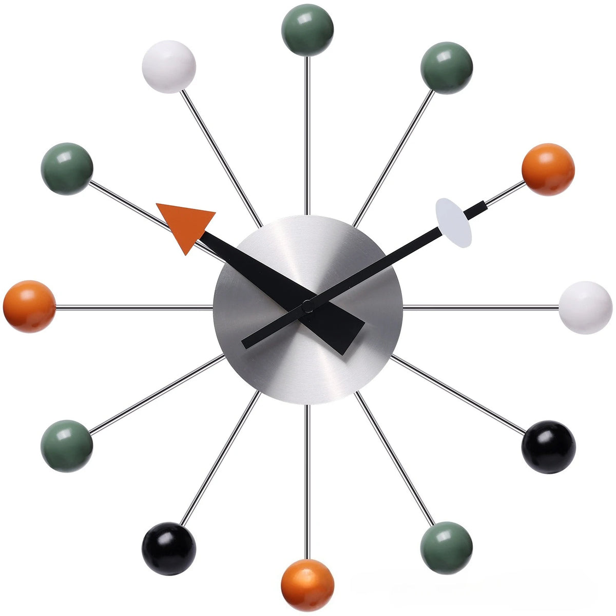 Nordic Style Metal Wooden Wall Clock Modern Design Living Room Bedroom Decor