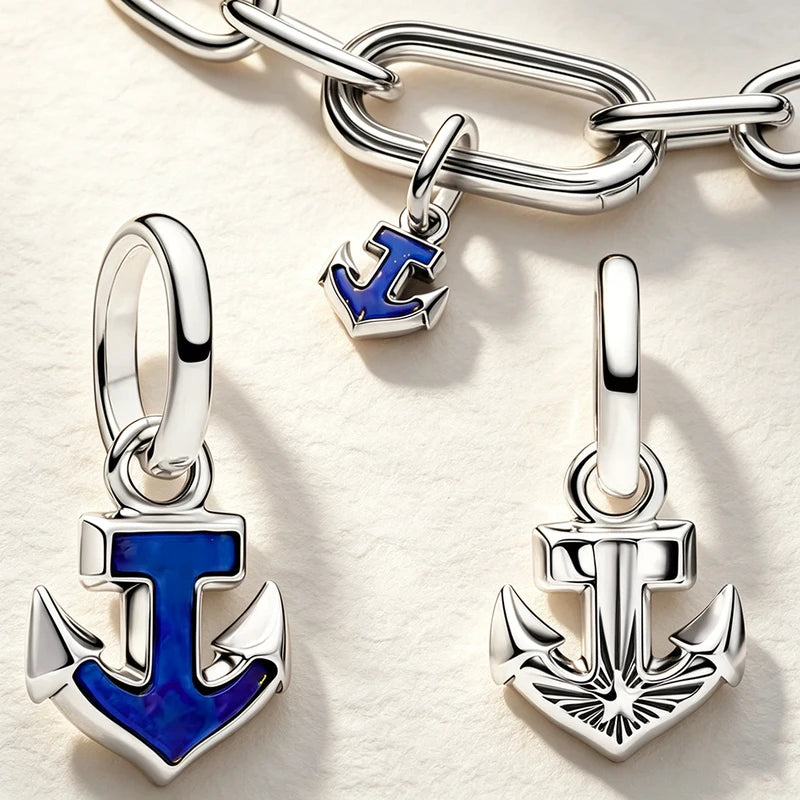 925 Silver Cartoon Double Tone Enamel Zircon DIY Charm Bead for Bracelets - Women’s Jewelry