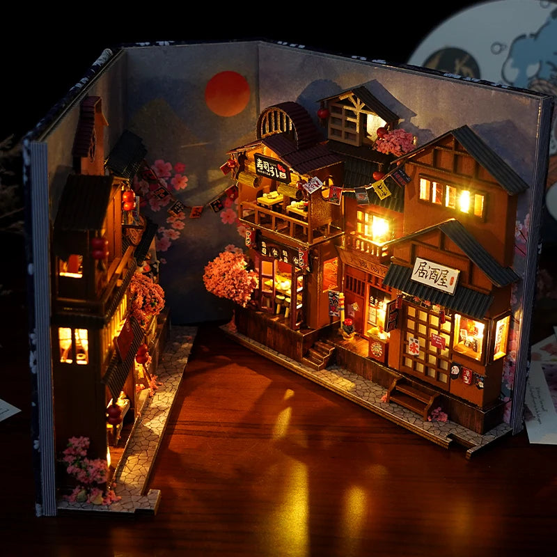 DIY Book Nook Kit - Assembly Model for Bookshelf Decor & Micro Home Model
