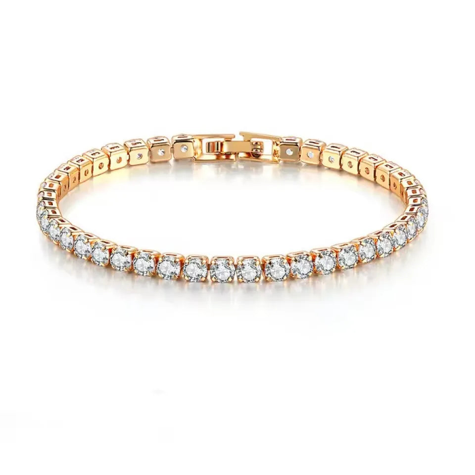 Geometric Square Zircon Bracelet for Women Men - Stainless Steel Jewelry Gift