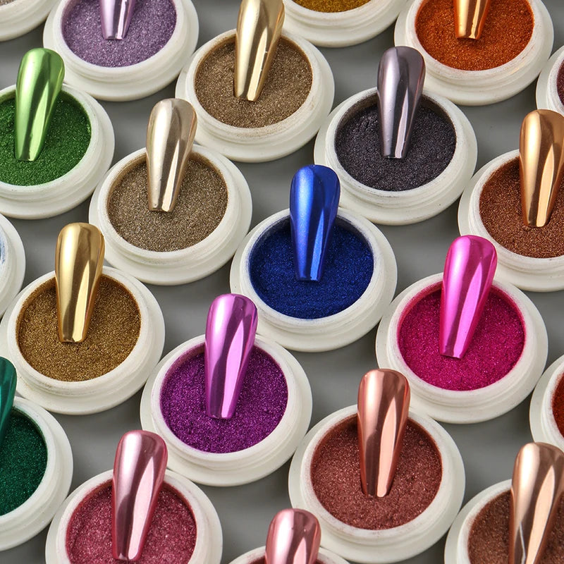 Magnetic Nail Powder Set with Colorful Chrome Pigments for Manicure & Nail Art