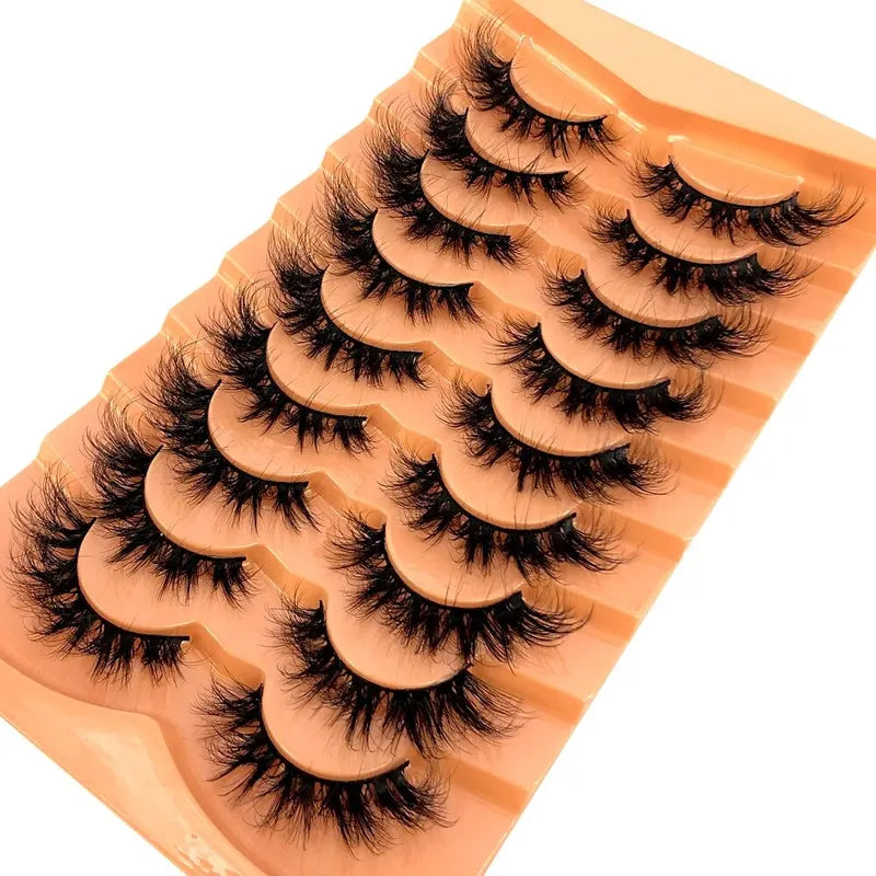 9 Pairs Cat Eye Lashes Fluffy Faux Mink Dramatic Long Wispy False Eyelashes
