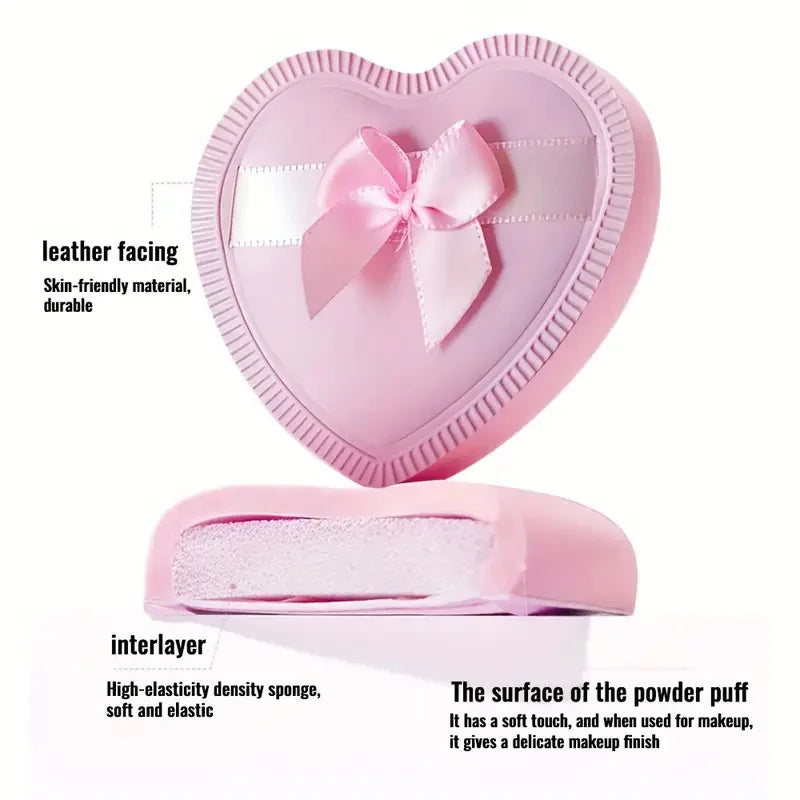 6pcs Heart-Shaped Makeup Sponge Puffs - Dry & Wet Dual Use Cosmetic Sponges