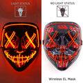 Wireless Neon LED Purge Mask for Halloween Cosplay Party Glow in The Dark Mask