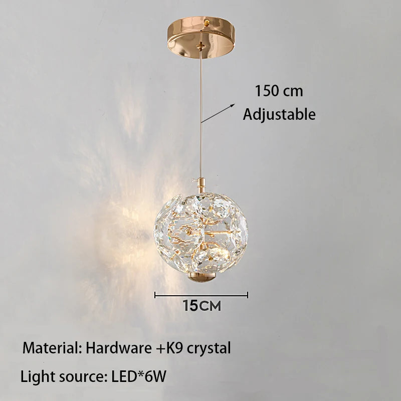 Modern Crystal Wall Light Fixture with Crystal Wall Lamp for Corridor Bedroom Living Room