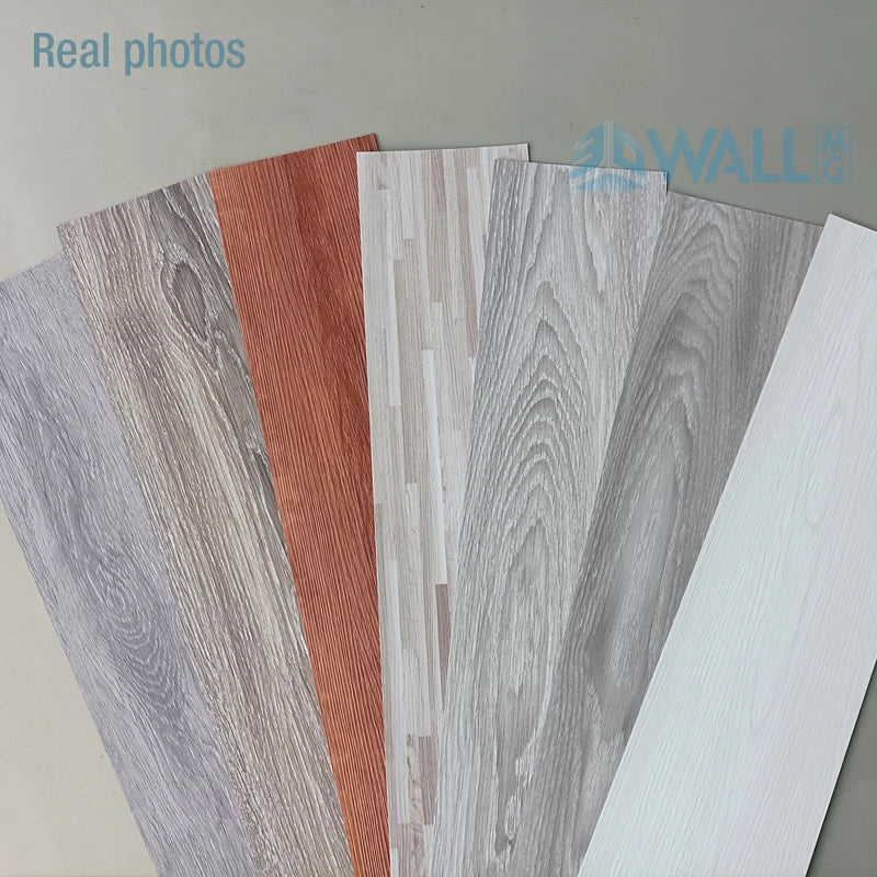 10 Pieces PVC 3D Self-Adhesive Floor Stickers Waterproof Wood Grain Wall & Floor Decor