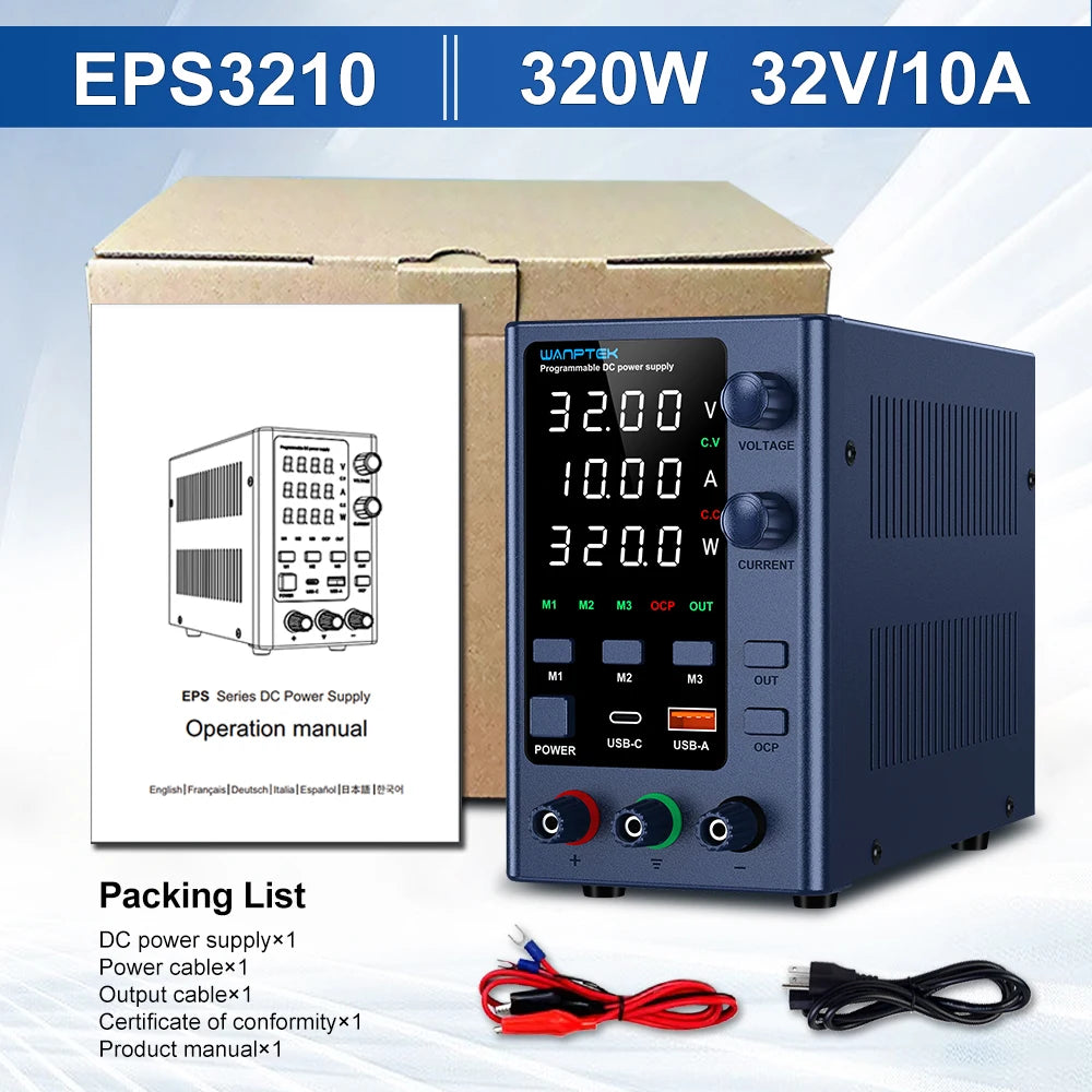 Wanptek Adjustable DC Power Supply 30V 5A/10A Lab Bench Voltage Regulator