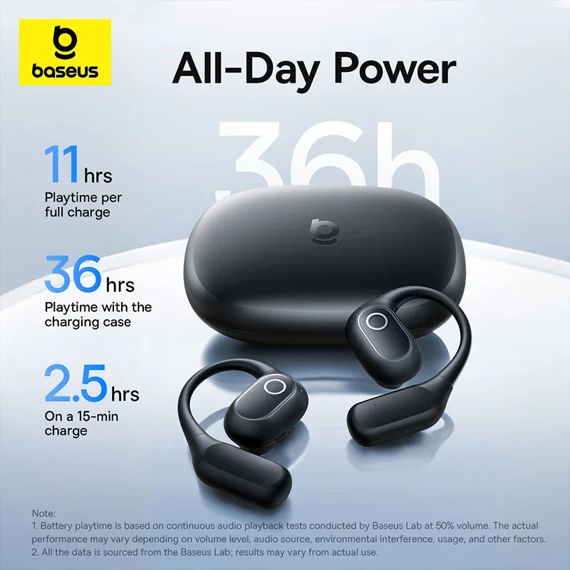 True Wireless Open-Ear Bluetooth Earbuds IPX5 Waterproof Sports Headphones