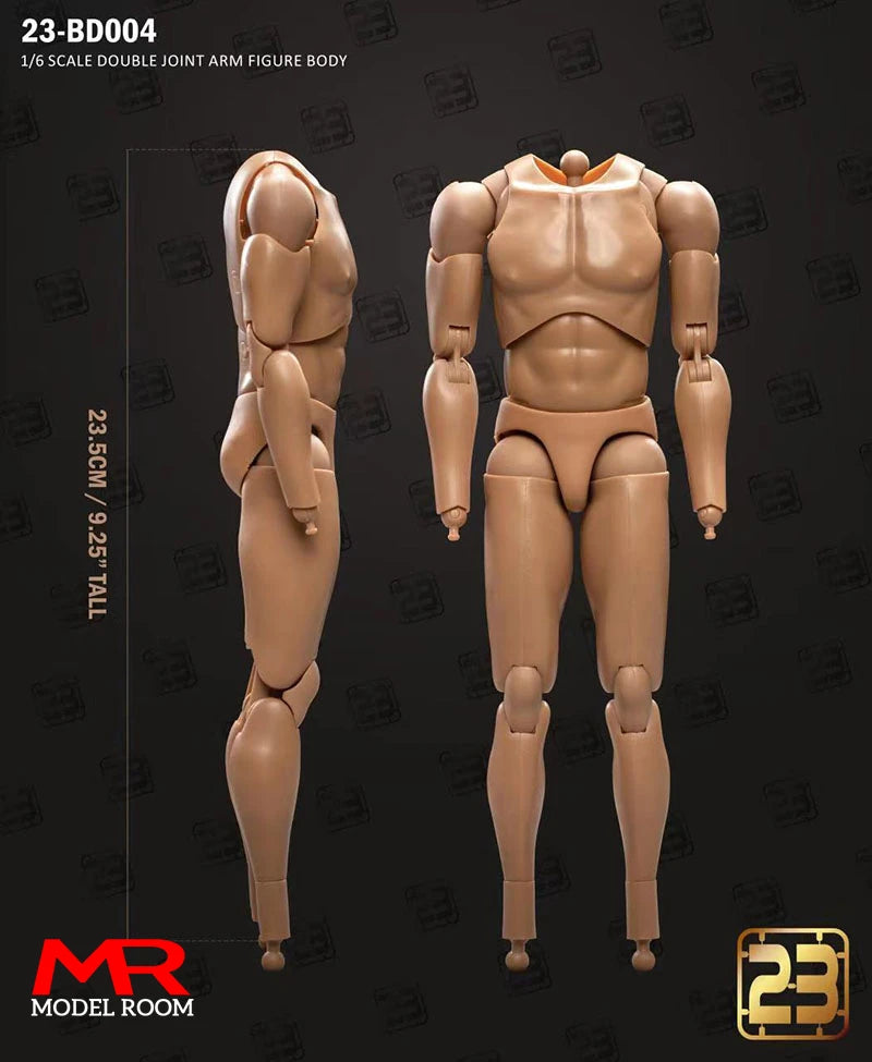 1/6 Scale Male Action Figure Body - Articulated Muscle Model, 23.5-27.5cm