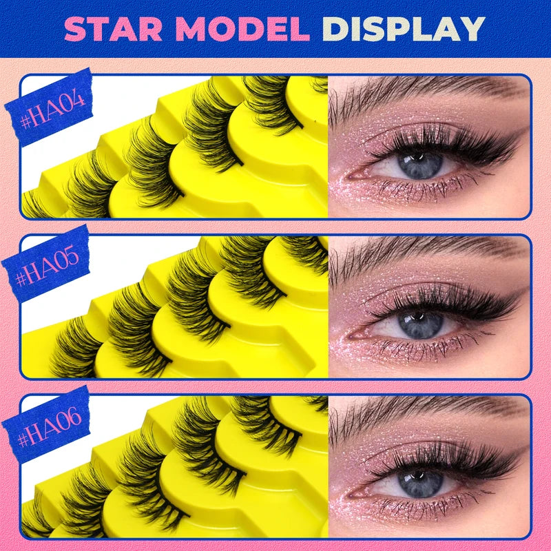 Half Lashes False Eyelashes 5/7/10 Pairs Natural Fluffy DIY Makeup Extension