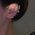 Korean Butterfly Ear Cuff Clip Earrings for Women Sparkling Zircon Wedding Jewelry