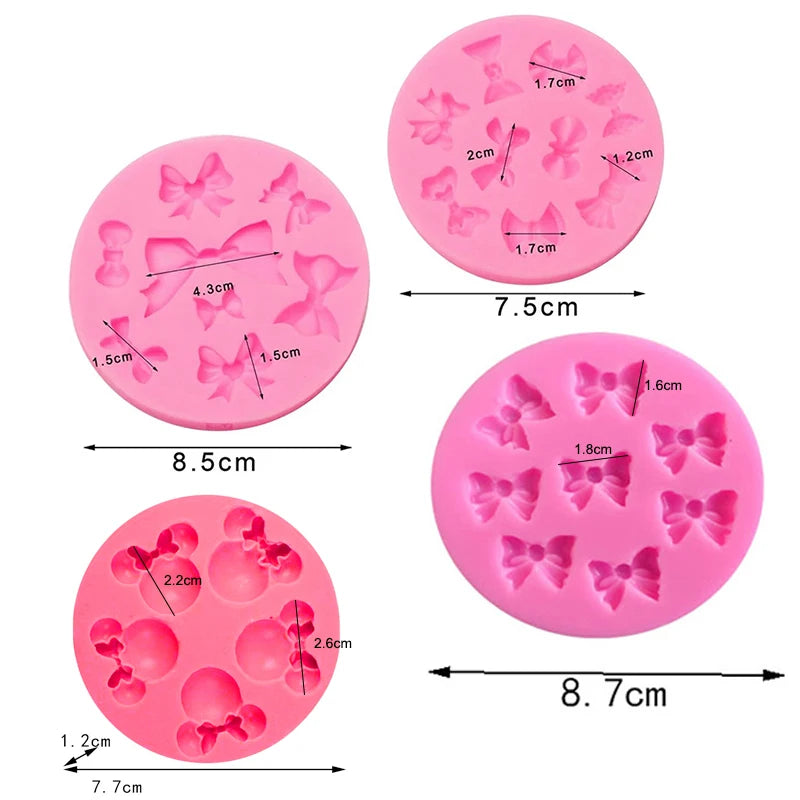 Mini Silicone Bowknot Fondant Molds for Cake Decorating Candy Chocolate