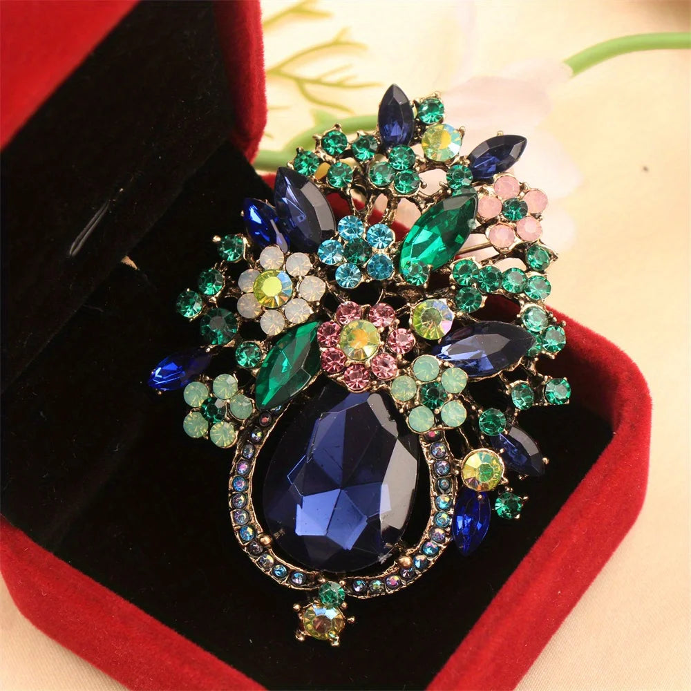 Luxury Flower Brooch Pin Jewelry Accessory for Men Women Wedding Party Gift