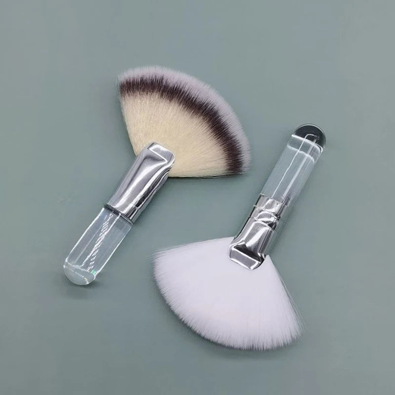 Mini Fan Makeup Brush Set - Face Powder Blush Concealer Fan Brushes for Professional & Beginner Use