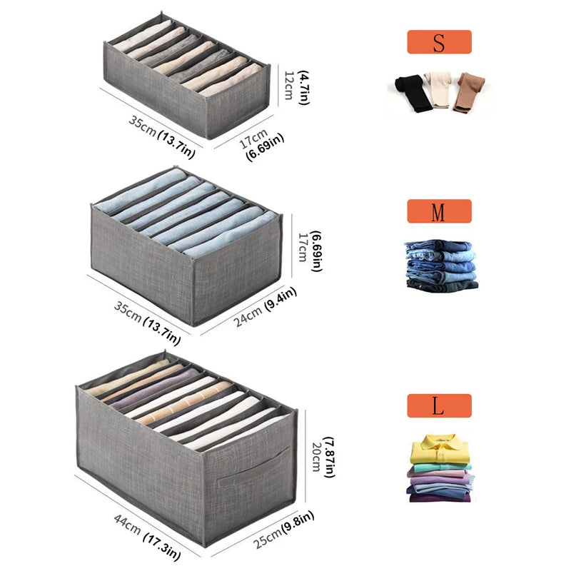 Clothing & Shoe Storage Organizer Box for Wardrobe Drawers, Jeans, Socks, T-Shirts