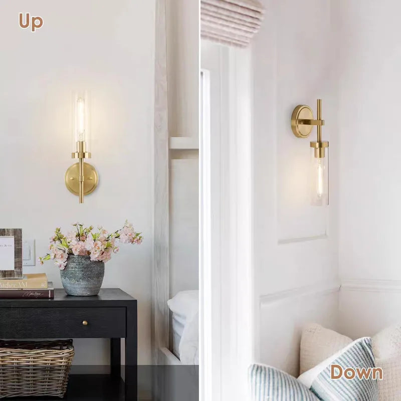 Modern LED Wall Light Fixture for Home & Bedroom Decor - Gold, White, Pink, Purple Variants