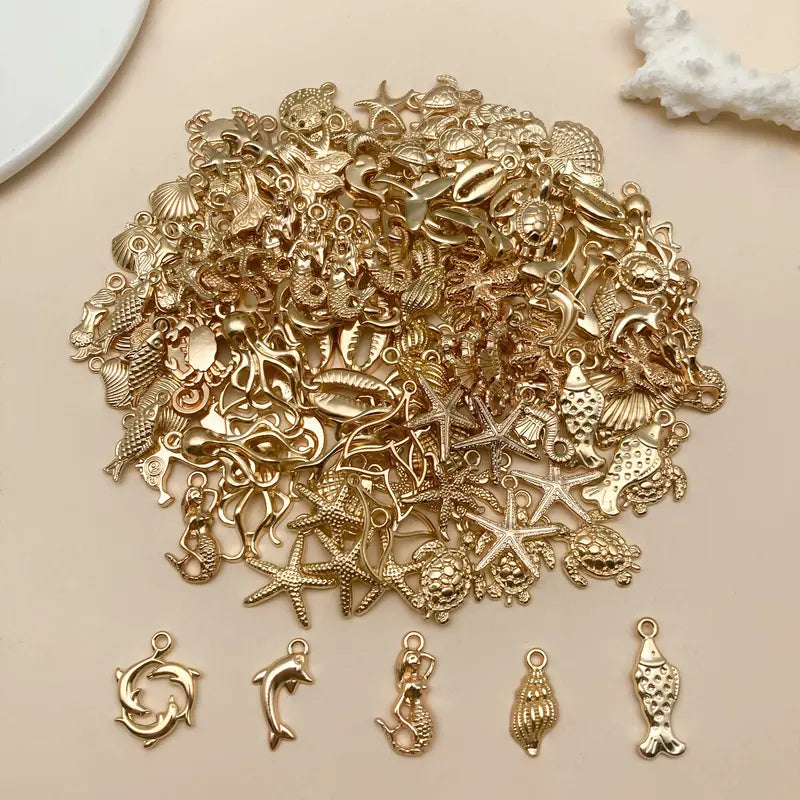 Mixed Ocean Shell Charm Pendants for DIY Earrings 20/50/100pcs