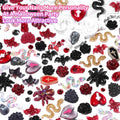 50pcs Halloween Nail Art Charms Resin Multi Shapes Spider Skull Ghost Acrylic Decorations