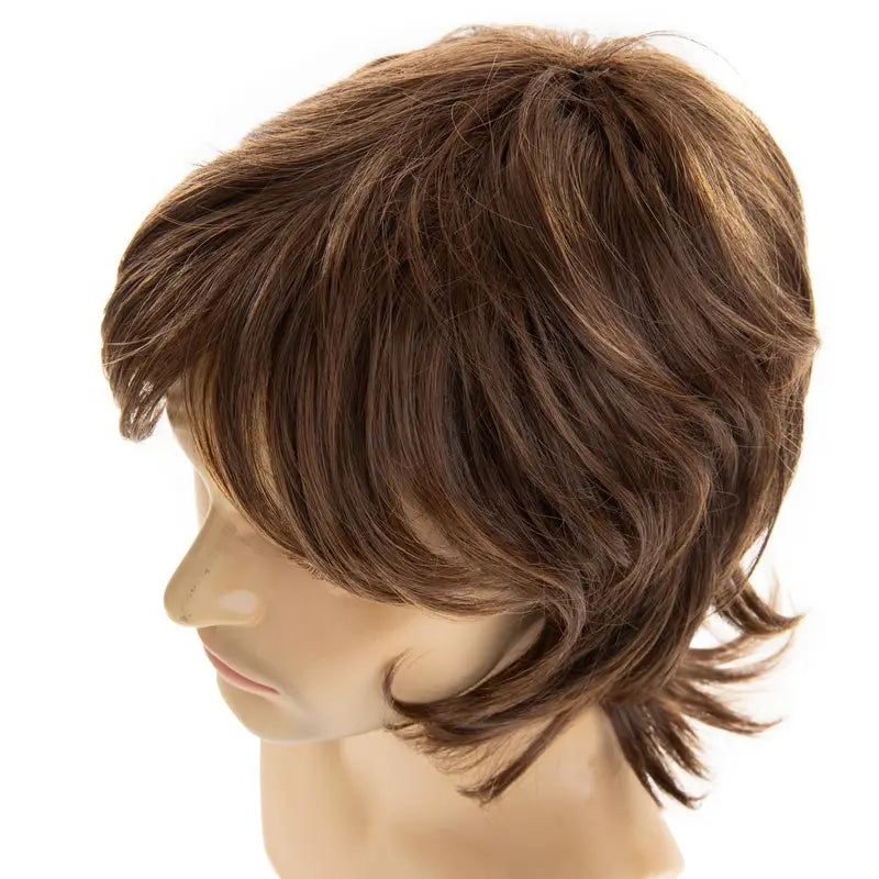 Men's Brown Synthetic Wig for Cosplay & Parties - Realistic, Youthful Style