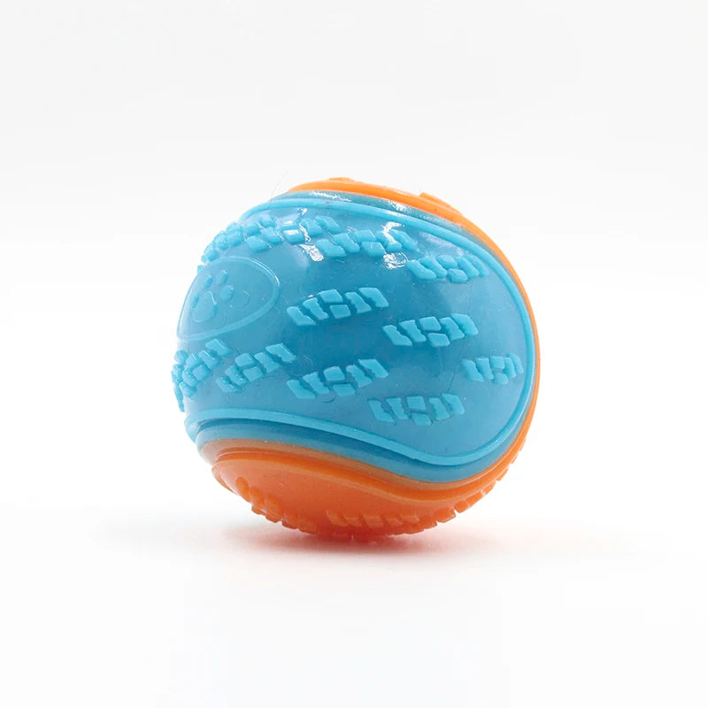 Dog Interactive Squeaky Toy Ball - Soft TPR Chew & Teeth Cleaning Pet Ball