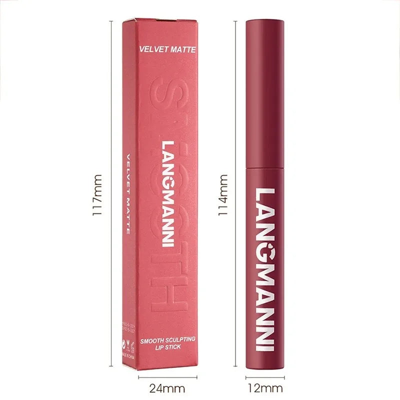 Matte Lipstick Pencil 12 Color Waterproof Long Lasting Non-Stick Lip Makeup