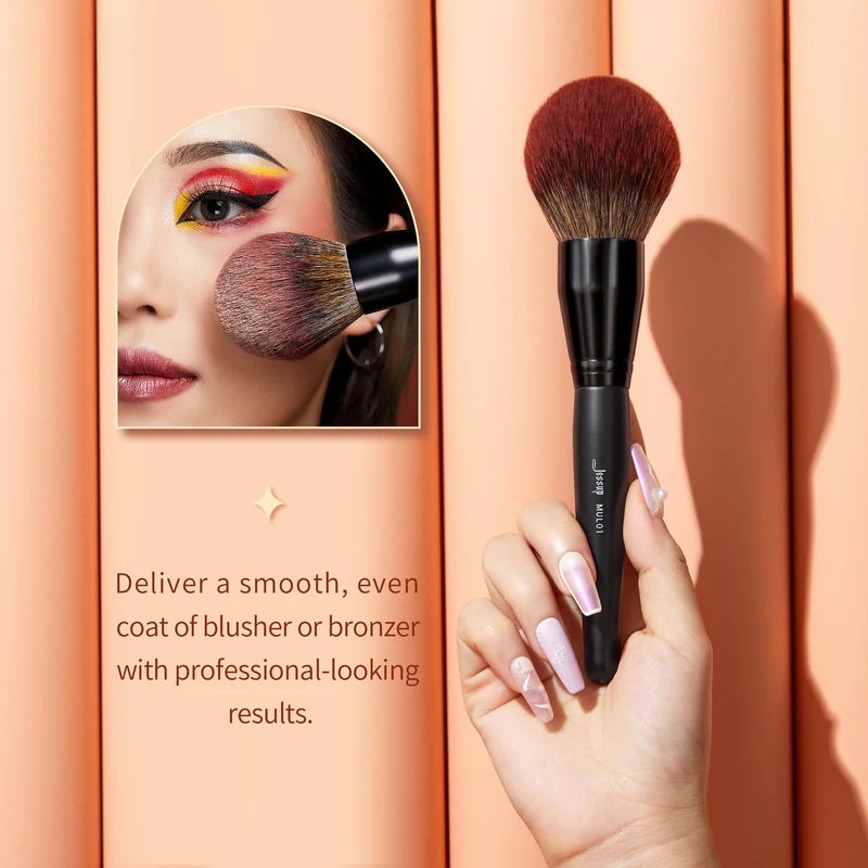 Large Fluffy Makeup Brush for Powder, Blush & Bronzer - Vegan Face Brush
