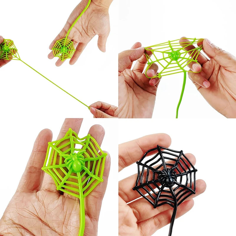 Colorful Sticky Hands Spider Web Party Favors for Kids Halloween Birthday Classroom Prizes - 8/12/24 Pcs