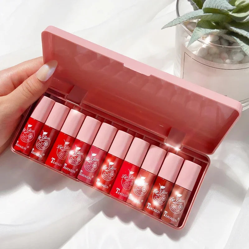 Long Lasting Waterproof Liquid Lip Gloss - Velvet Matte Finish, 10 Colors