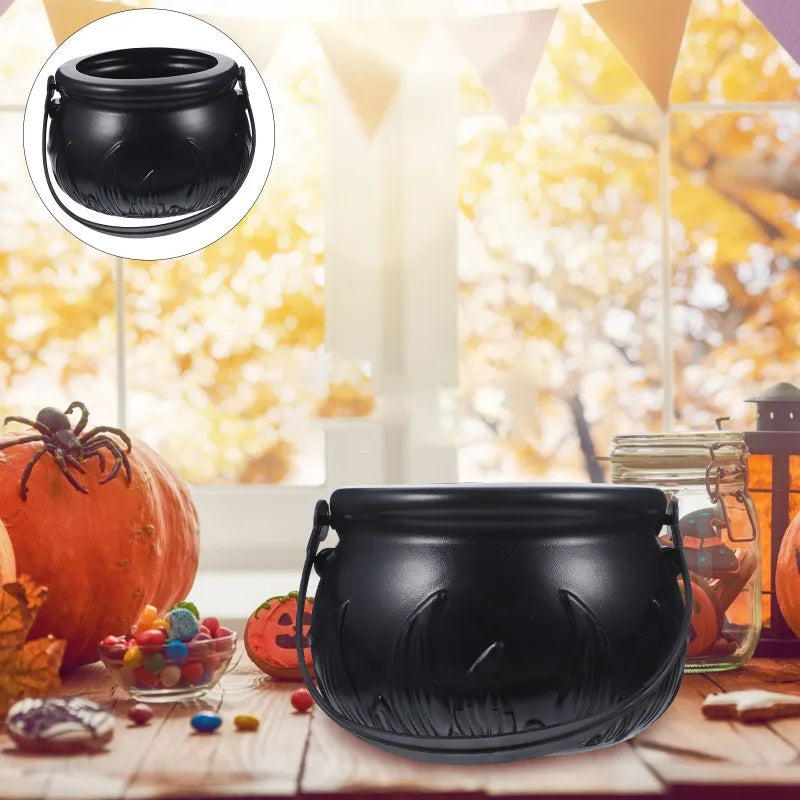 Halloween Witch Bucket Candy Holder Large Size Plastic Round Basket