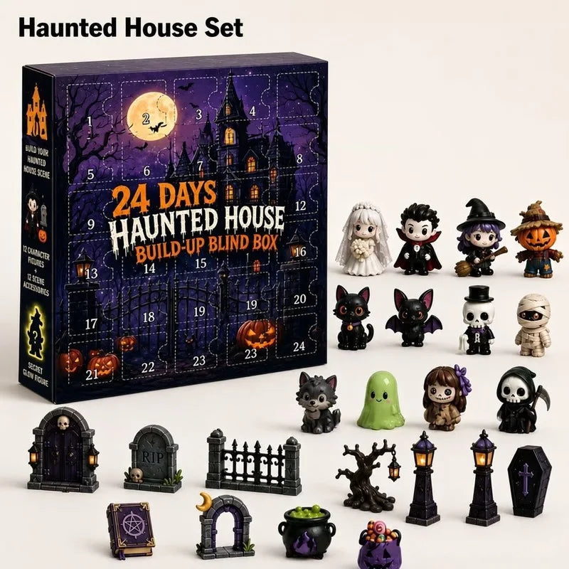 Halloween Advent Calendar 24 Days Countdown Horror Movie Mini Figures Set - Desktop Home Party Decoration
