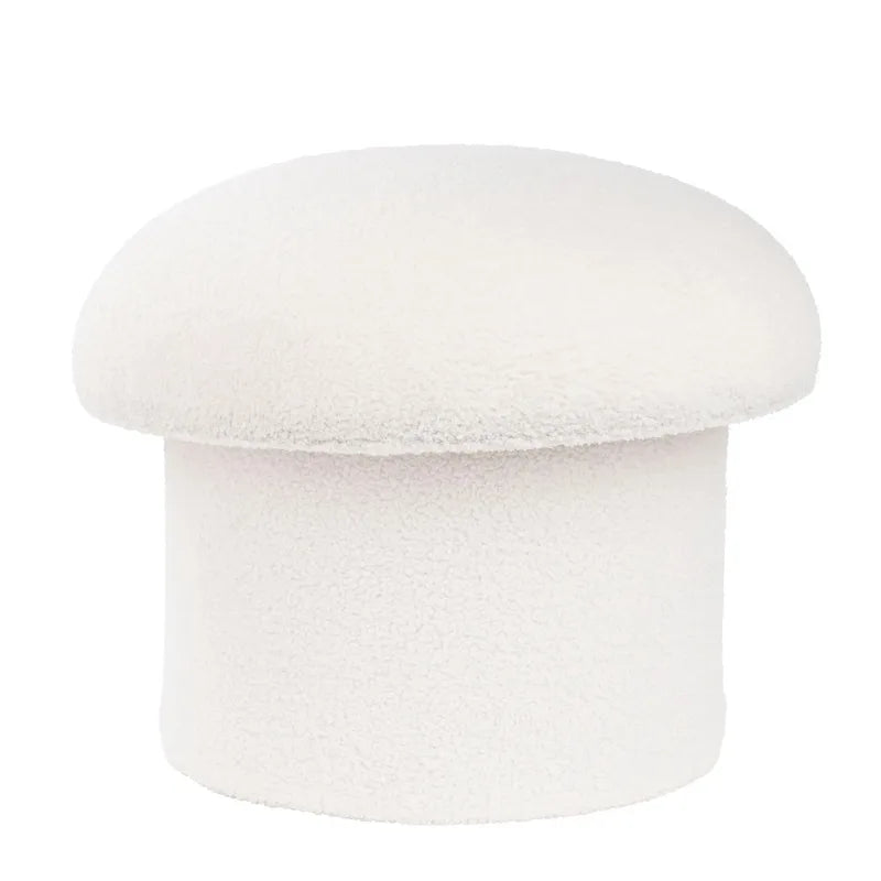 Cream Upholstered Storage Ottoman with Hidden Compartment - Modern Footrest Stool