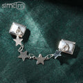 Star Love Italian Charm Bracelet Stainless Steel Beads Jewelry DIY Gift Fit 9mm