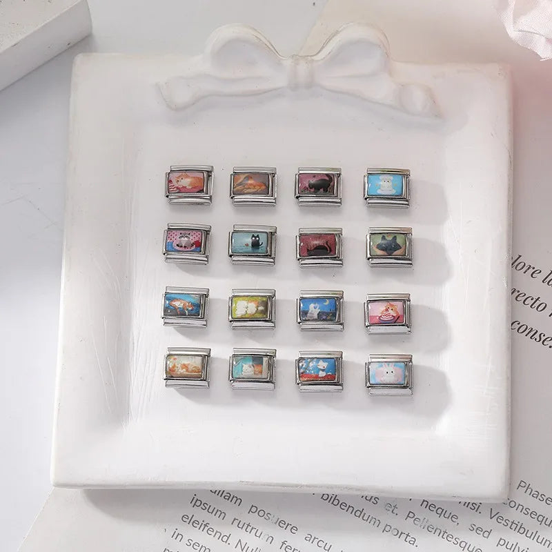 Women’s Charm Bracelet Kit - Customizable 9mm Stainless Steel Links Jewelry Gift