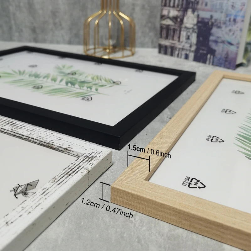 Set of 3 Wooden Photo Frames for Wall or Table Display 10x15, 15x20, 20x25