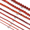 Natural Stone Beads for Jewelry Making - Round Carnelian Agate Loose Beads
