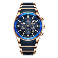Men's Waterproof Sport Chronograph Watch with Quartz and Automatic Date