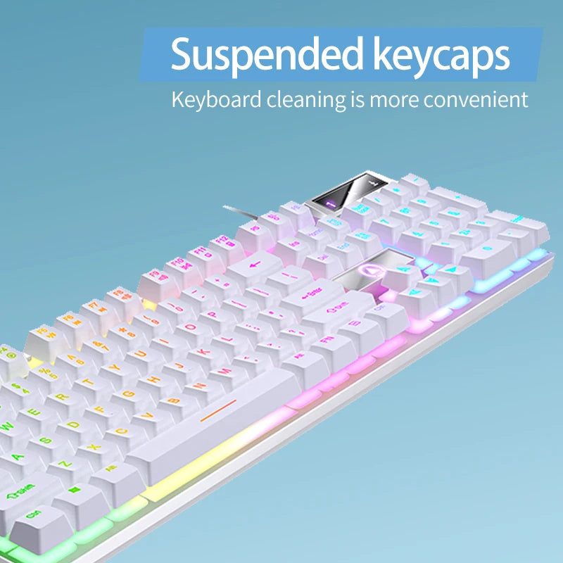Wired Backlit Mechanical Feel Gaming & Office Keyboard Mouse Set for Desktop & Laptop