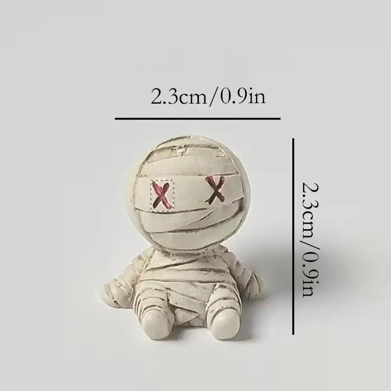 Gothic Halloween Mummy Resin Figurines - 20 Pack Desk & Party Decor