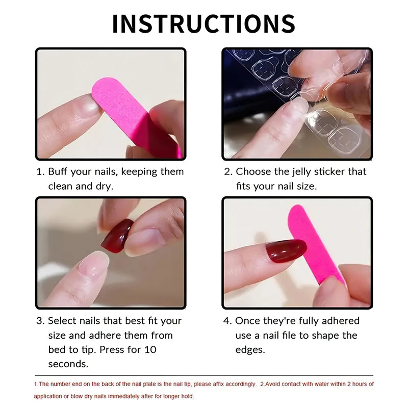 3D Fake Nail Set with Ribbon Bow Design - 10 pcs Colorful Press-On Acrylic Nails