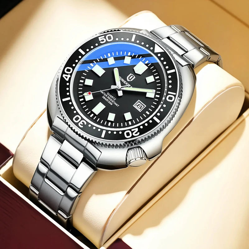 Men's Quartz Wristwatch Waterproof Luminous Business Sport Watch - Stainless Steel