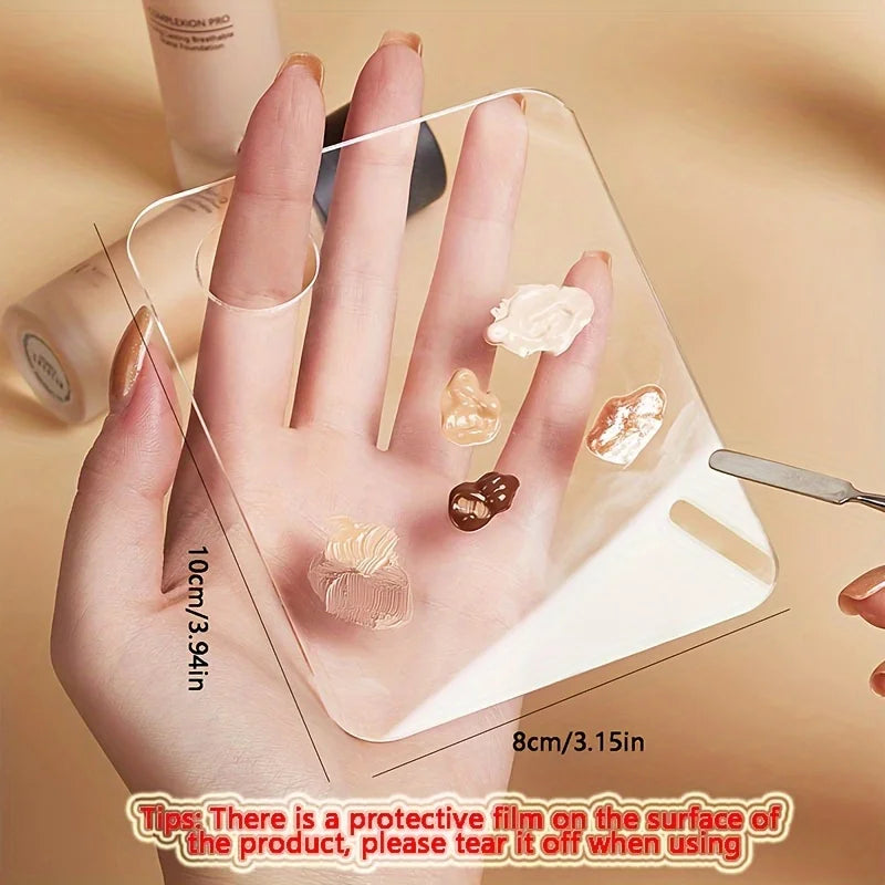 Acrylic Makeup Palette Spatula Kit - Stainless Steel Mixing Tools for Cosmetics