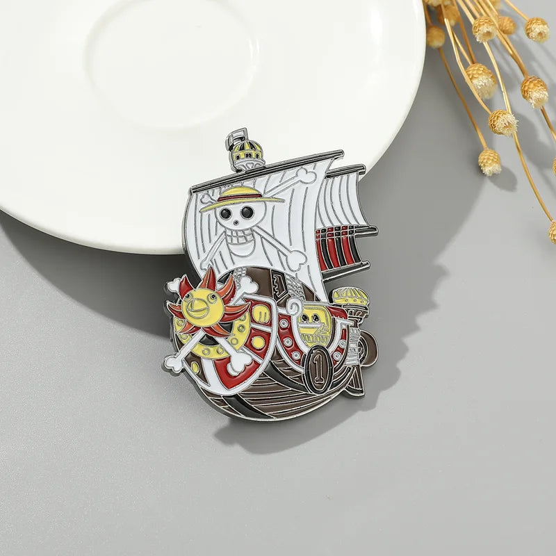 Anime Brooch Pins Set - Luffy Zoro Ace Sunny Go Matching Jewelry & Backpack Accessories