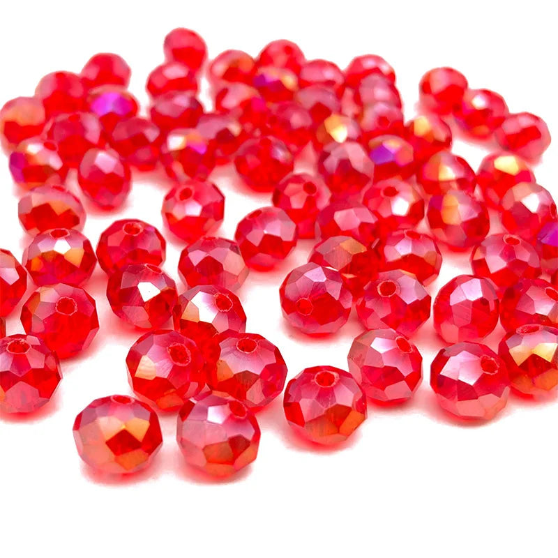 Faceted Crystal Beads for Jewelry Making - Loose Spacer Glass Beads 2-8mm Variety Pack