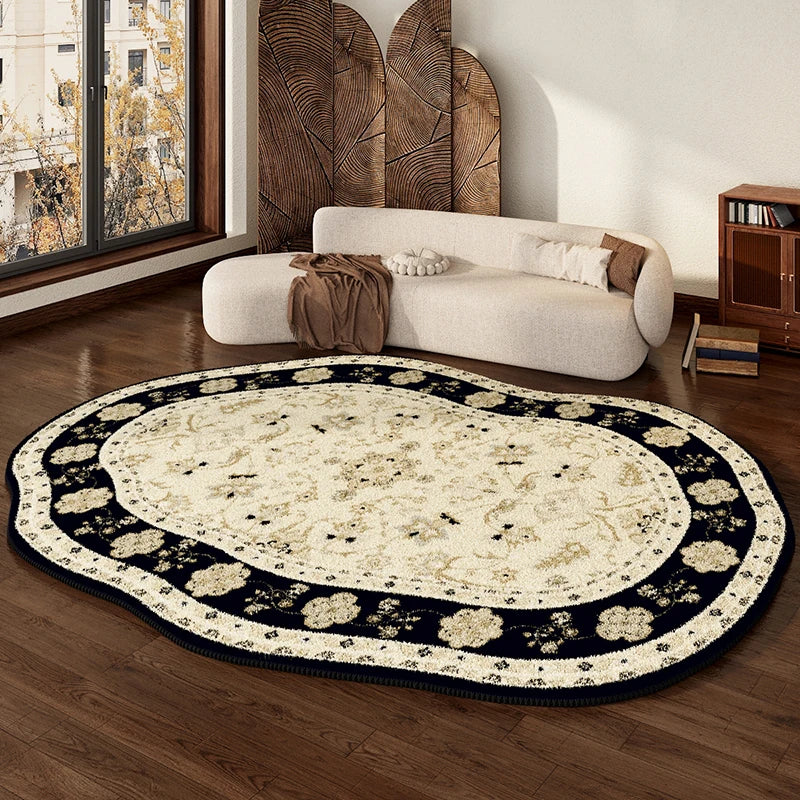Retro Living Room Carpet with Thickened Floor Cushion for Sofa & Bedside Use