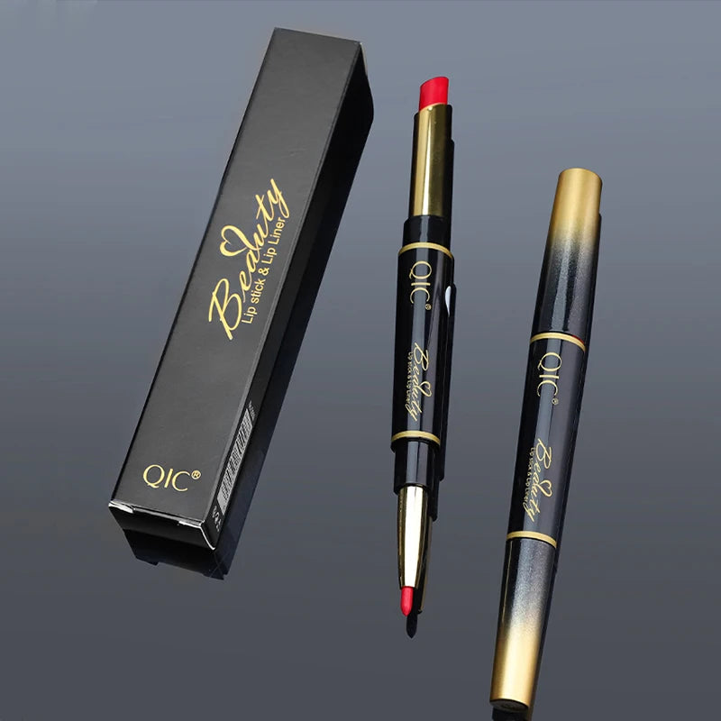 2-in-1 Waterproof Lip Liner and Matte Lipstick Pencil - Long Lasting Makeup
