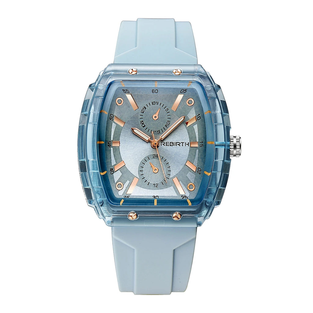 Casual Women's Watch with Silicone Strap - Macaron Colors, Lightweight Daily Wear