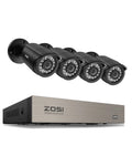 8-Channel 1080P CCTV Security System with 2-8 Cameras, Outdoor 5MP Lite DVR
