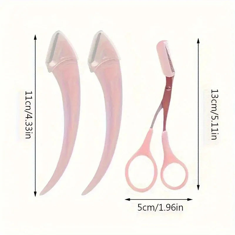 Eyebrow Trimmer Set with Precision Scissors & Comb - For On-The-Go Grooming