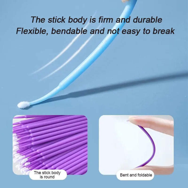 Disposable MicroBrush Eyelash Extension Remover Swabs 50/100pcs Makeup Tools